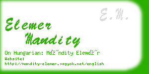 elemer mandity business card